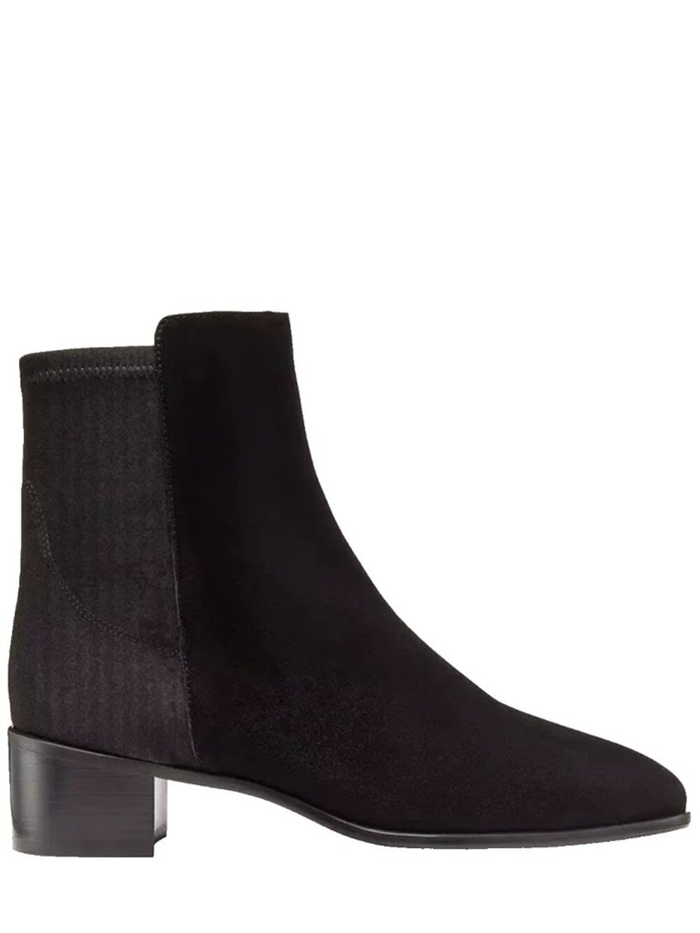 $650 STUART WEITZMAN City Block Square-Toe Bootie BLACK SUEDE 9.5 B (PD24)